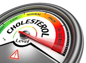 19912656 - cholesterol level conceptual meter, isolated on white background